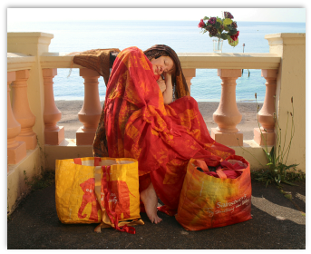 Flaming June the Bag Lady (after Frederic Lord Leighton)